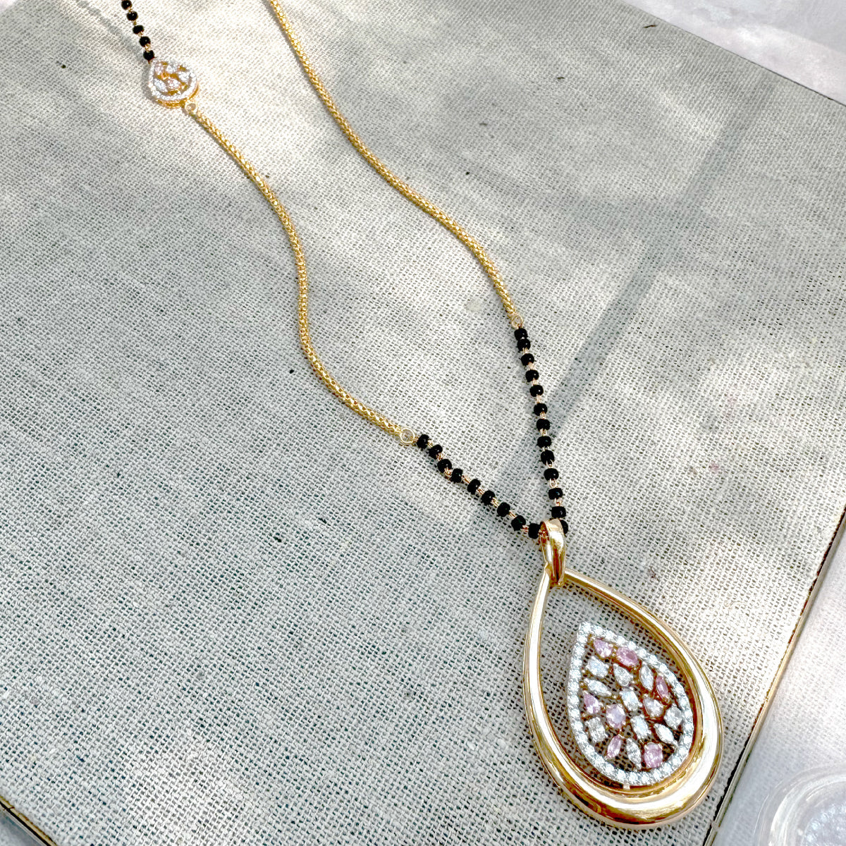Designer Mangalsutra with Pink diamonds