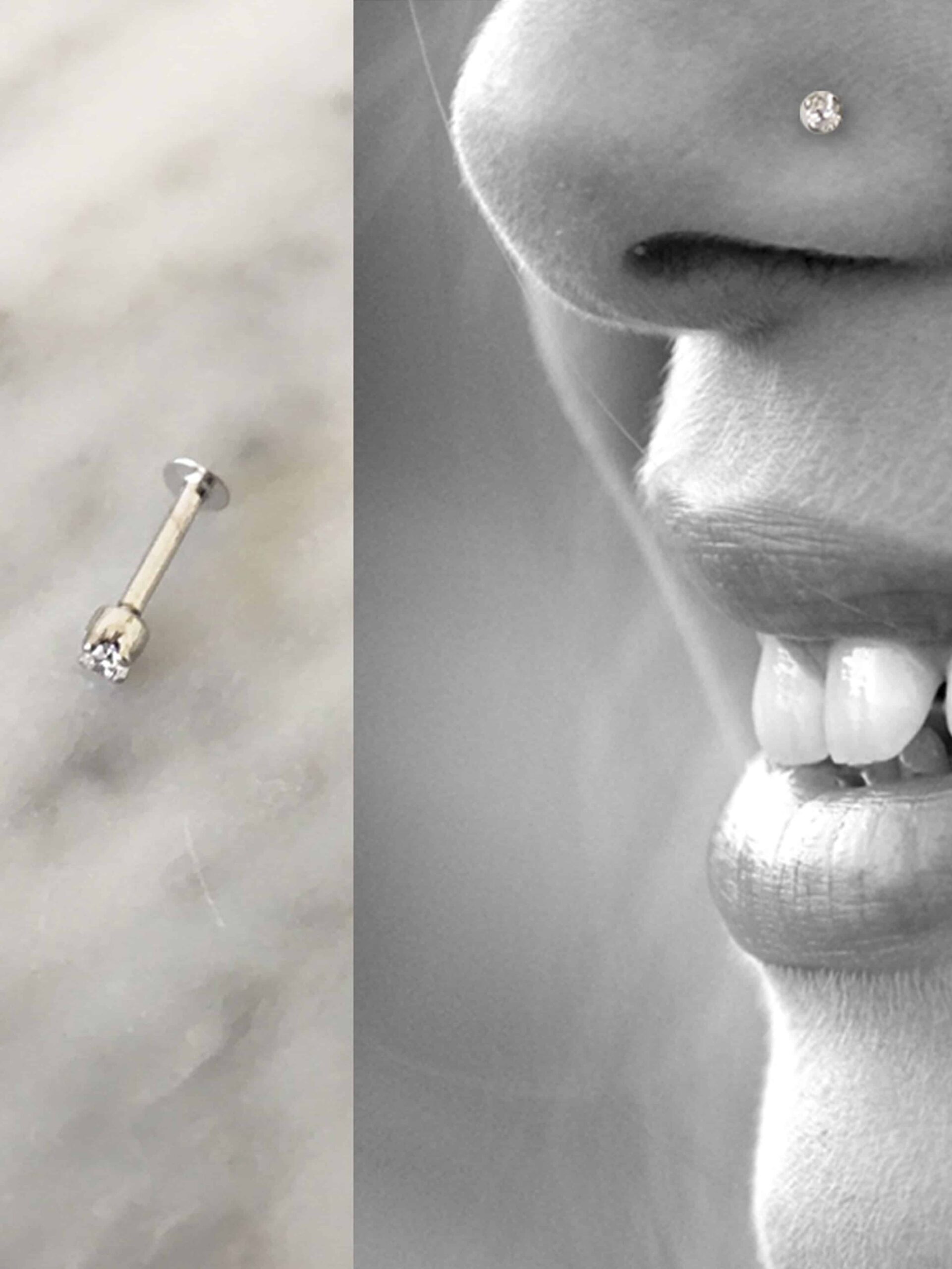 18K White Gold Diamond Nose Stud Sampati