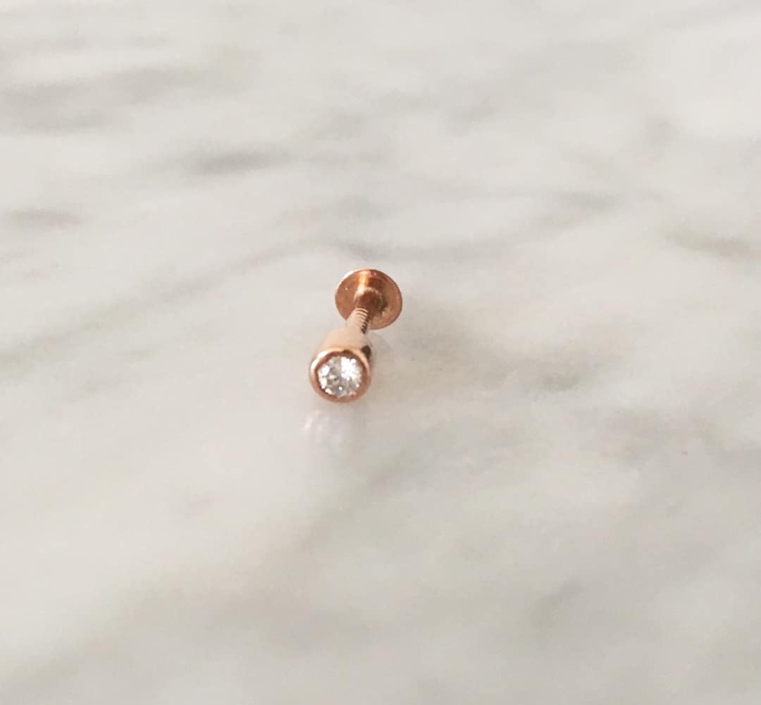 Diamond Nose Stud - Rose Gold
