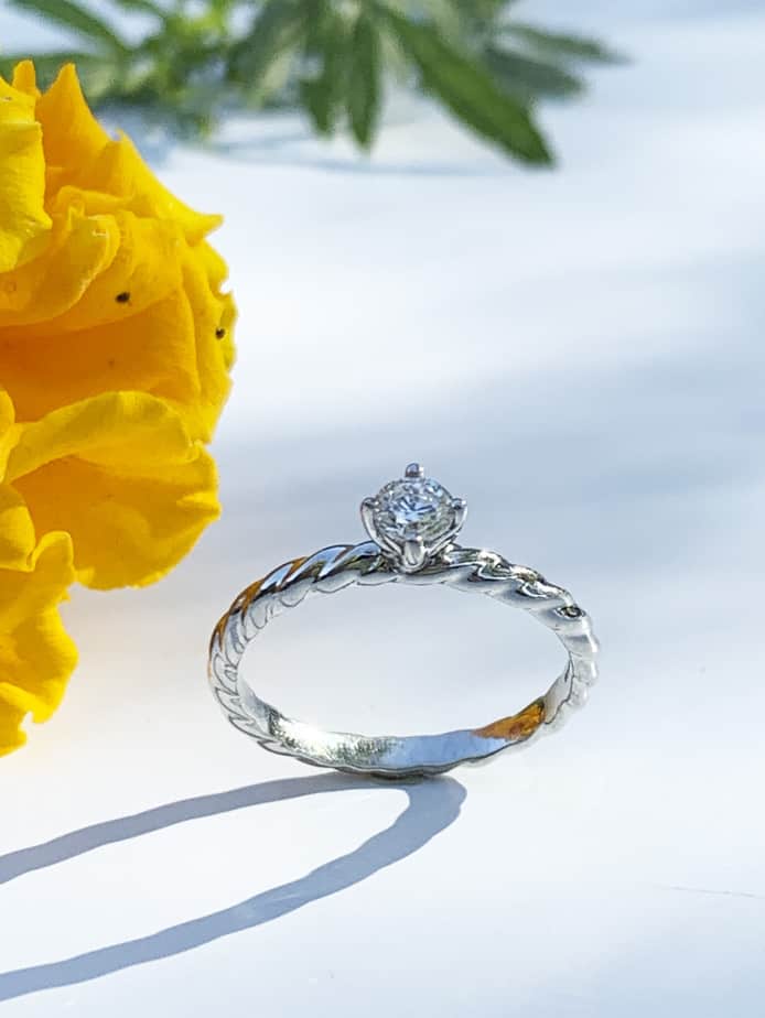 Cable Solitaire Ring