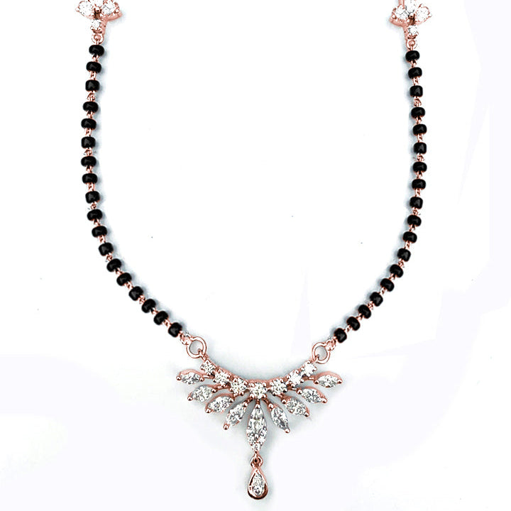 Rose Gold black bead Mangalsutra