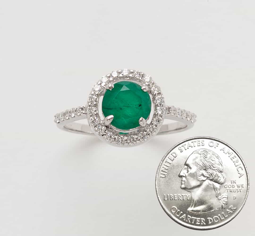 Emerald Halo Ring