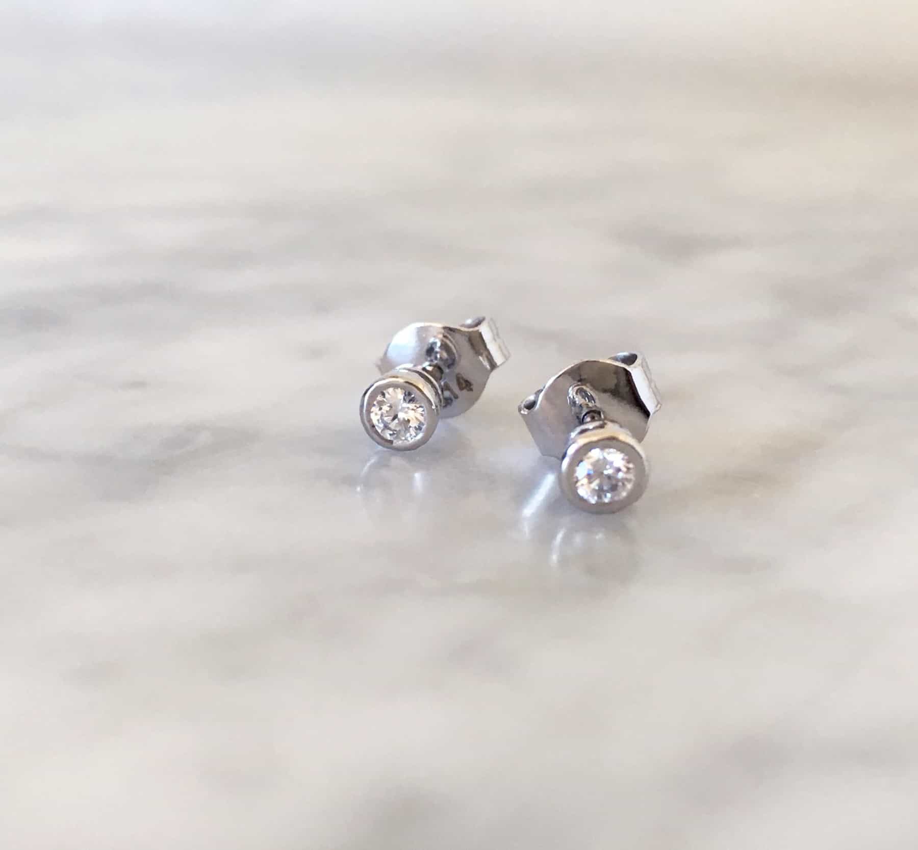 Bezel Diamond Studs Earrings