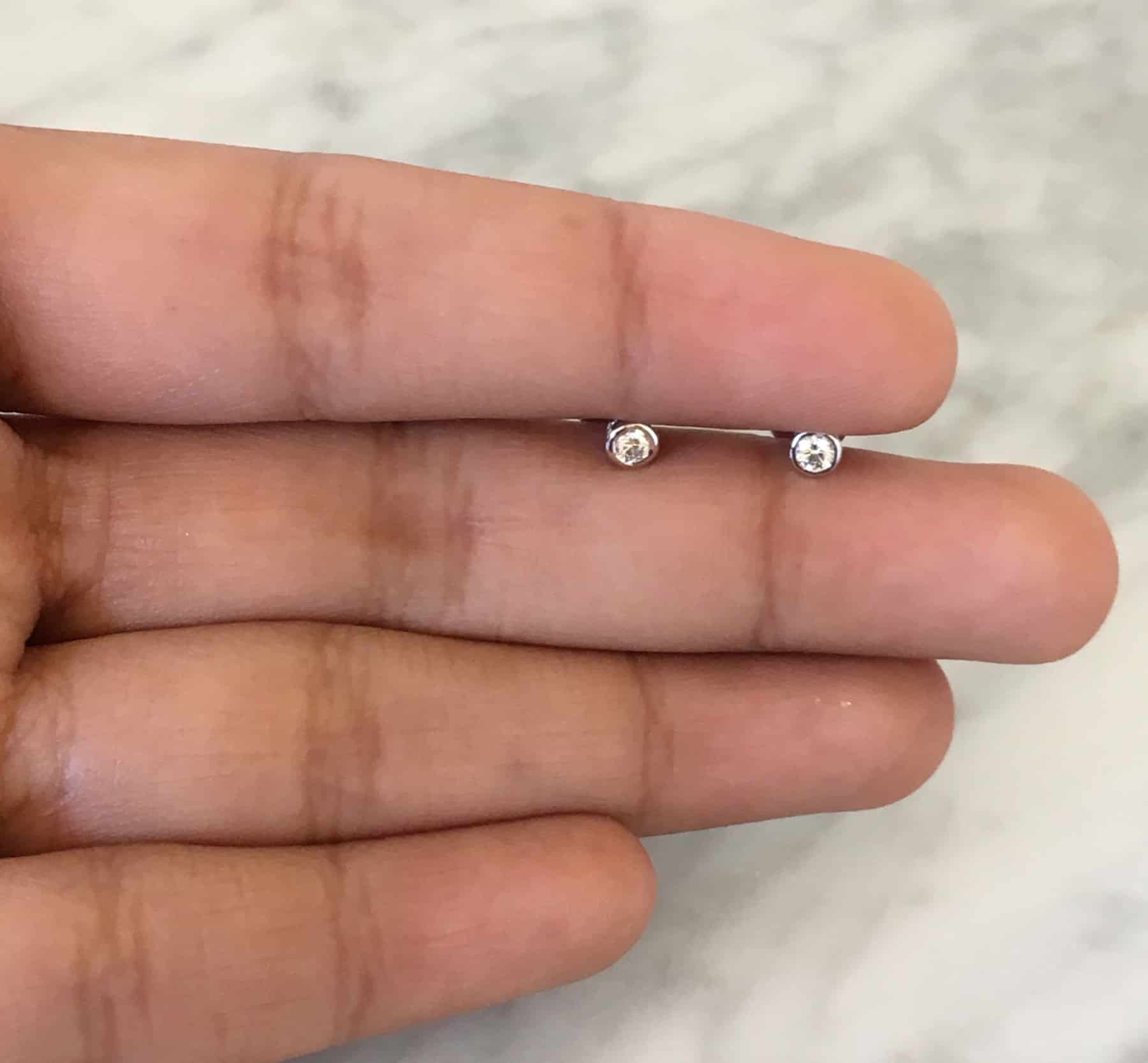 Bezel Diamond Studs Earrings