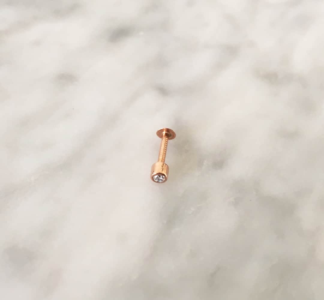 Diamond Nose Stud - Rose Gold