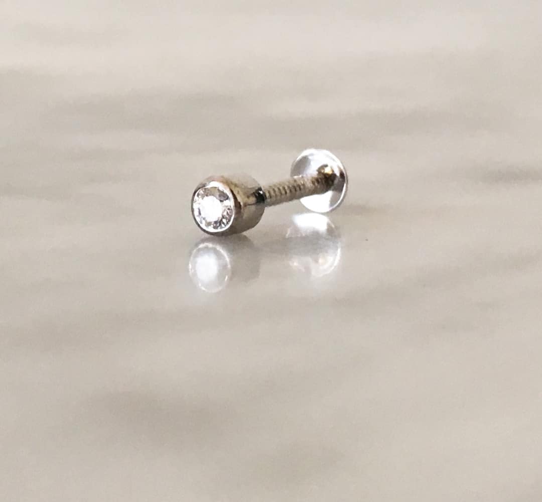 Bezel Diamond Nose Stud