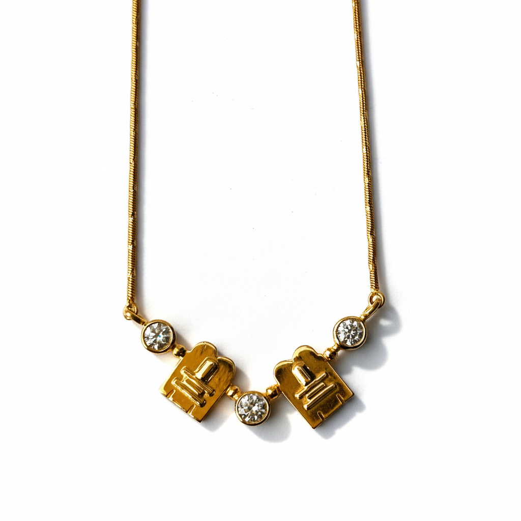 Small modern Thali Mangalsutra with shiv ling